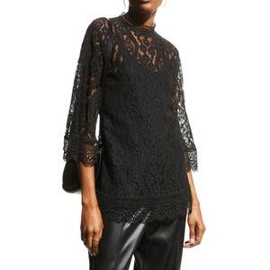 Johnny Was Starlet Lace Blouse (Slip) In Black M